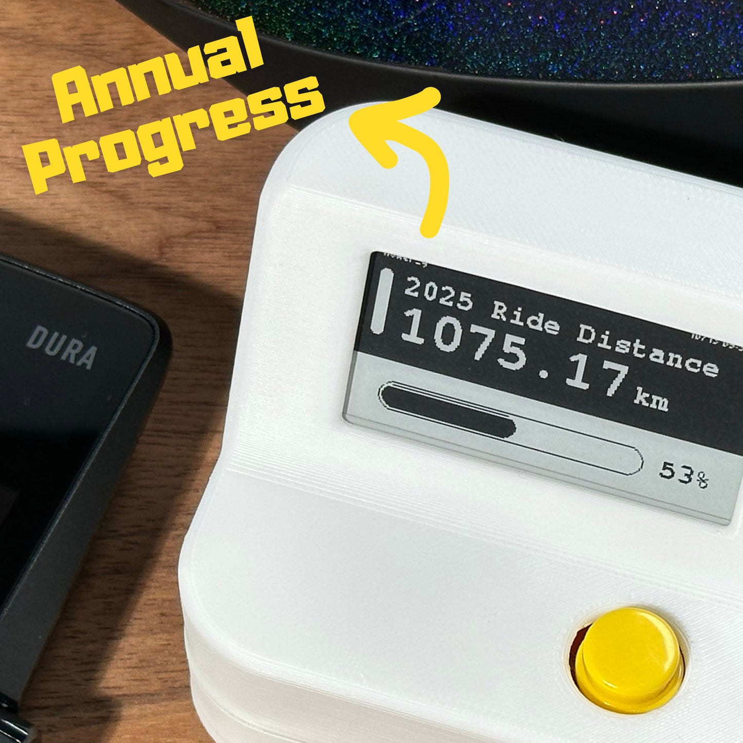 E-ink Annual Cycling/Running Goal Tracker